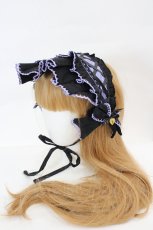 画像1: LOLITA / チャーム付きリボンフリルヘッドドレス  黒×パープル I-26-06-29-111-LO-AC-TE-ZI (1)