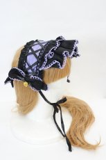 画像2: LOLITA / チャーム付きリボンフリルヘッドドレス  黒×パープル I-26-06-29-111-LO-AC-TE-ZI (2)
