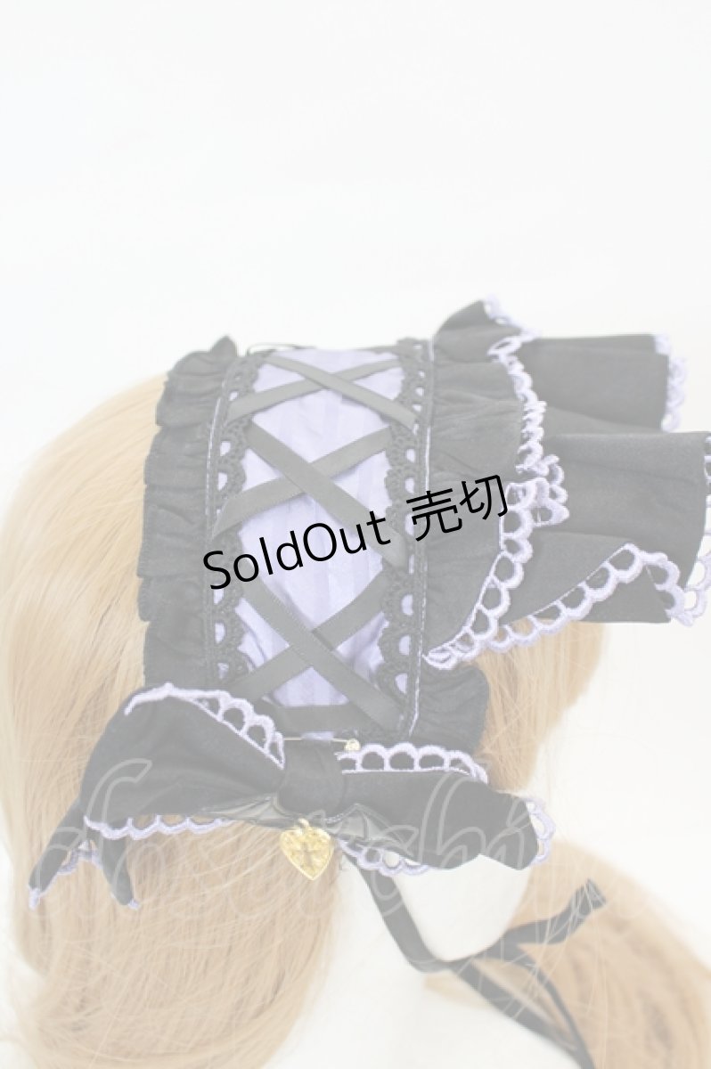 画像3: LOLITA / チャーム付きリボンフリルヘッドドレス  黒×パープル I-26-06-29-111-LO-AC-TE-ZI (3)