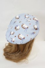 画像2: Hoshibako Works / ぼく、シマエナガ。 x HoshibakoWorks　Collaboration　刺繍ワッペン付きベレー帽  サックス I-26-06-29-113-LO-AC-SA-ZI (2)