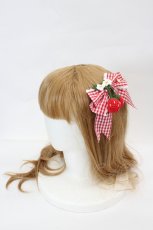 画像1: BABY,THE STARS SHINE BRIGHT / ゆらゆらいちごのHappy Berry Presentギンガムリボンクリップ  赤 I-26-06-29-118-BA-AC-TE-ZI (1)