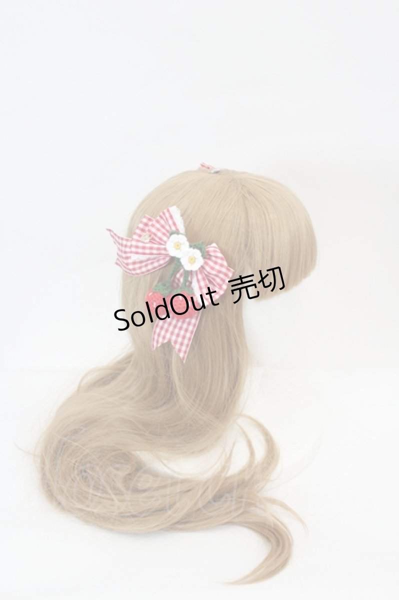 画像2: BABY,THE STARS SHINE BRIGHT / ゆらゆらいちごのHappy Berry Presentギンガムリボンクリップ  赤 I-26-06-29-118-BA-AC-TE-ZI (2)