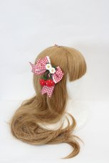 画像2: BABY,THE STARS SHINE BRIGHT / ゆらゆらいちごのHappy Berry Presentギンガムリボンクリップ  赤 I-26-06-29-118-BA-AC-TE-ZI (2)