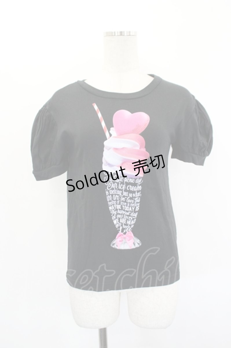 画像1: MILK / SweetsメッセージパフTee  黒 I-26-06-29-013-ML-TO-TE-ZI (1)
