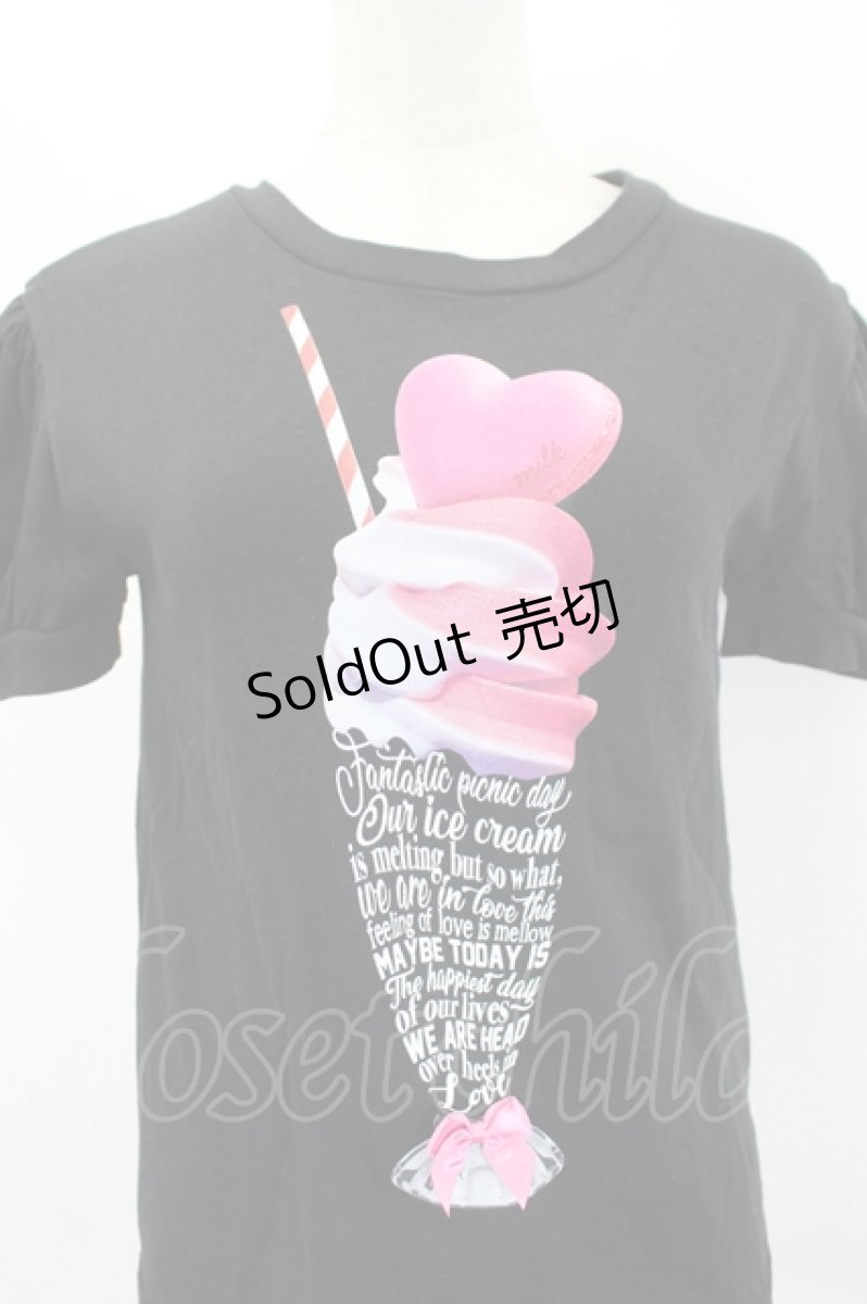 画像4: MILK / SweetsメッセージパフTee  黒 I-26-06-29-013-ML-TO-TE-ZI (4)