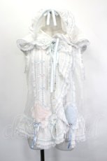 画像1: PINK HOUSE / 星形ワッペン付き配色フリルベスト  白 I-26-06-29-020-LO-TO-TE-ZI (1)