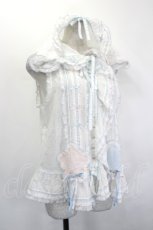 画像3: PINK HOUSE / 星形ワッペン付き配色フリルベスト  白 I-26-06-29-020-LO-TO-TE-ZI (3)