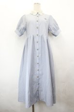 画像1: m petit by misako / ストライプワンピース S グレーＸ白 I-26-07-01-034-LO-OP-SA-ZI (1)