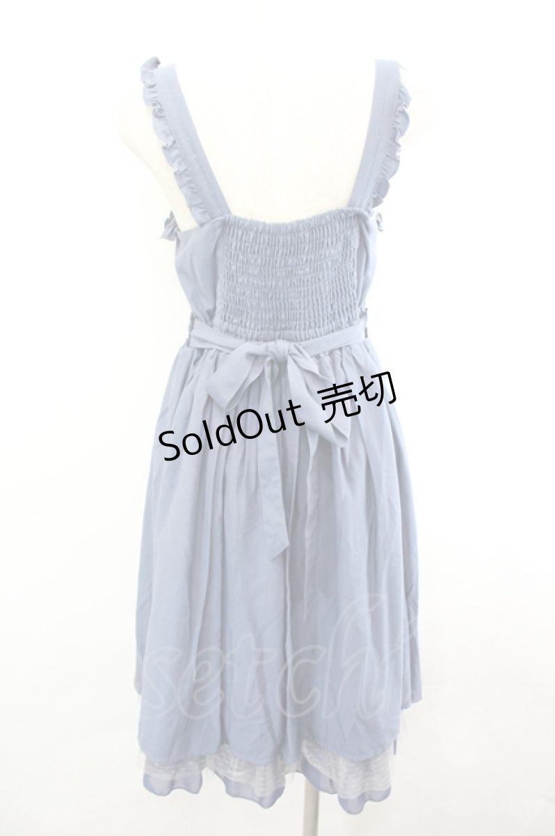 画像2: axes femme POETIQUE / メルヘン刺繍フリルワンピース  ブルー I-26-07-01-054-AX-OP-SA-ZI (2)