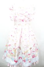 画像1: axes femme kawaii / ダイナーカフェジャンパースカート  ピンク I-26-07-01-065-AX-OP-SA-ZI (1)