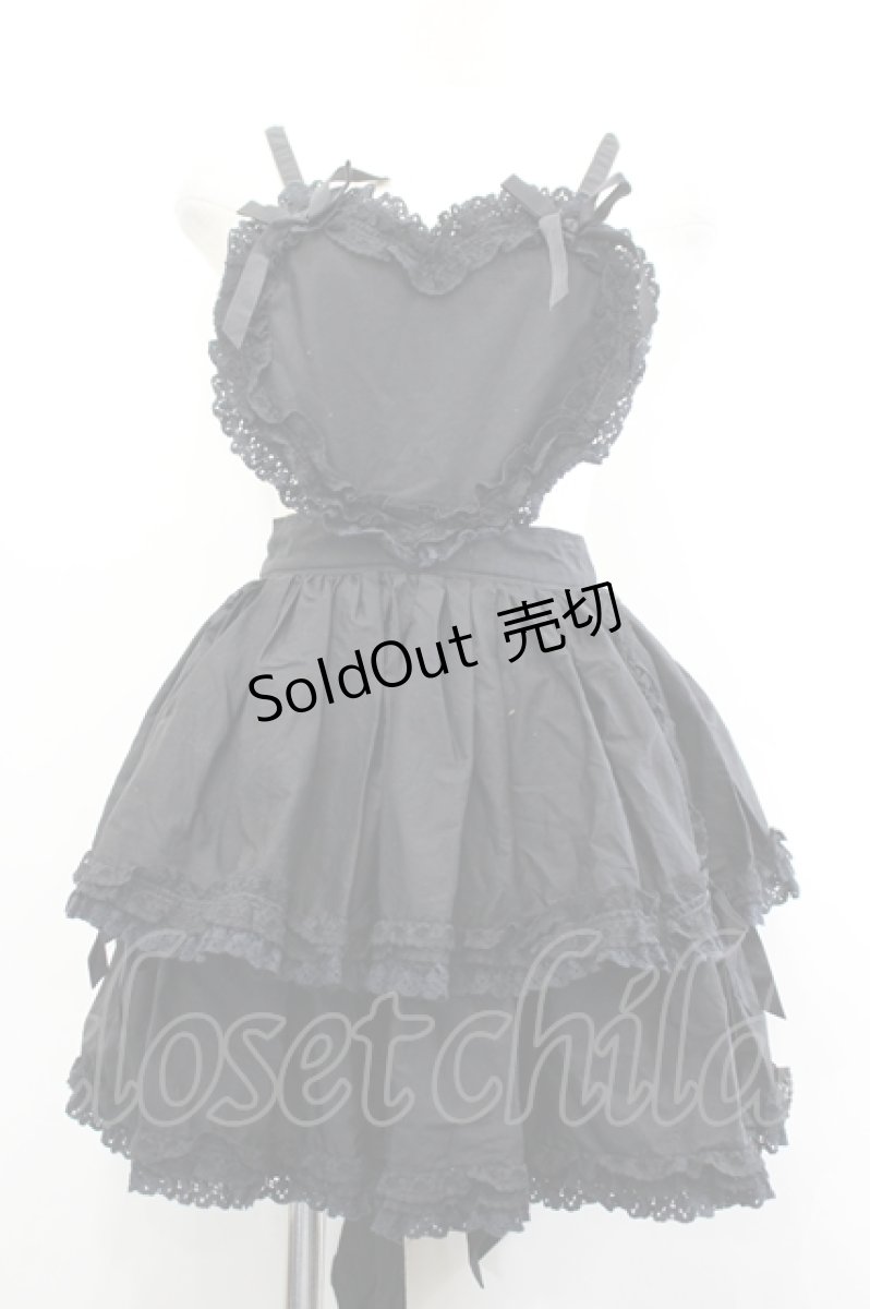 画像1: metamorphose / ハートエプロン  ブラック I-26-07-01-073-ME-OP-SA-ZI (1)