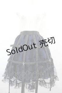 Moi-meme-Moitie / 十字架フロッキー鳥籠スカート 黒X青 I-26-07-01