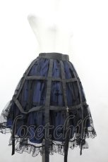 画像3: Moi-meme-Moitie / 十字架フロッキー鳥籠スカート  黒Ｘ青 I-26-07-01-075-MO-SK-SA-ZI (3)