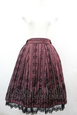 画像1: axes femme / 花フロッキープリントスカート  ボルドーＸ黒 I-26-07-01-078-AX-SK-SA-ZI (1)