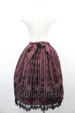 画像2: axes femme / 花フロッキープリントスカート  ボルドーＸ黒 I-26-07-01-078-AX-SK-SA-ZI (2)