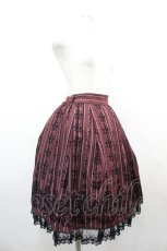 画像3: axes femme / 花フロッキープリントスカート  ボルドーＸ黒 I-26-07-01-078-AX-SK-SA-ZI (3)