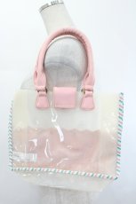 画像5: axes femme / ストライプ配色ビニールバッグ  アワピンク I-26-07-01-097-AX-BG-SA-ZI (5)
