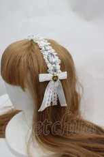 画像2: Angelic Pretty / Princess Jewelカチューシャ  白Ｘシルバー I-26-07-01-103-AP-AC-SA-ZI (2)