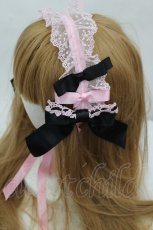 画像2: BABY,THE STARS SHINE BRIGHT / Eternal Ribbon Featheryヘッドドレス  ピンクＸ黒 I-26-07-01-104-BA-AC-SA-ZI (2)