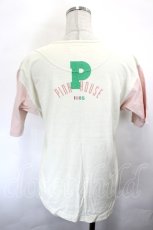 画像3: PINK HOUSE / Pロゴ半袖切替カットソー  アイボリーＸピンク I-26-07-01-011-LO-TO-SA-ZI (3)
