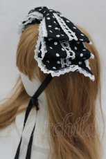 画像2: metamorphose / ドットリボン型ヘッドドレス  黒Ｘ白 I-26-07-01-106-ME-AC-SA-ZI (2)