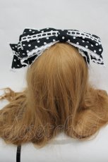 画像3: metamorphose / ドットリボン型ヘッドドレス  黒Ｘ白 I-26-07-01-106-ME-AC-SA-ZI (3)