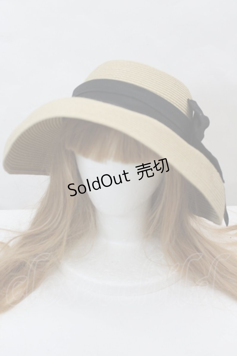 画像1: MILK / summerブリムHAT  ベージュ×クロ I-26-07-01-113-ML-AC-SA-ZI (1)