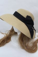 画像2: MILK / summerブリムHAT  ベージュ×クロ I-26-07-01-113-ML-AC-SA-ZI (2)