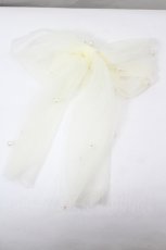 画像1: LOLITAその他(お買取対象外) / パールシフォンリボンバレッタ  アイボリーＸ白 I-26-07-01-123-LO-AC-SA-ZI (1)
