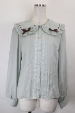 画像1: axes femme POETIQUE / チョコレートリボン丸襟BL M ミント I-26-07-03-009-AX-BL-SA-ZI (1)