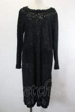 画像1: INGEBORG / カメリアモチーフレースワンピース  黒 I-26-07-03-082-LO-OP-SA-ZI (1)