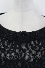 画像4: INGEBORG / カメリアモチーフレースワンピース  黒 I-26-07-03-082-LO-OP-SA-ZI (4)