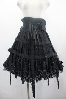 FRILL / 鳥かごレースフリルスカート 黒 I-26-07-03-097-HN-SK-TE-ZI