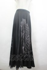 画像1: NAOTO SEVEN / スカルレース羽根プリントスカート  黒 I-26-07-03-099-HN-SK-TE-ZI (1)