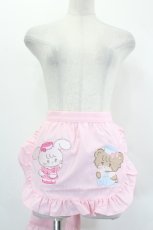 画像1: axes femme kawaii / mikkoコラボ刺繍エプロン  ピンク I-26-07-03-117-AX-SK-SA-ZI (1)