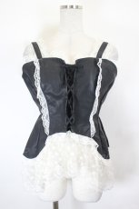 画像1: MARBLE / レースビスチェ  黒 I-26-07-03-027-GO-TO-TE-ZI (1)