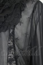 画像4: h.naoto Blood / 刺繍入りレース切替ヨークシアーブラウス  黒 I-26-07-03-029-HN-BL-TE-ZI (4)
