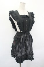 画像4: Ozz oneste / 薔薇刺繍ストライプタブリエ  黒 I-26-07-05-085-OO-OP-TE-ZI (4)