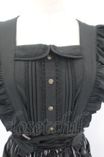 画像6: Ozz oneste / 薔薇刺繍ストライプタブリエ  黒 I-26-07-05-085-OO-OP-TE-ZI (6)