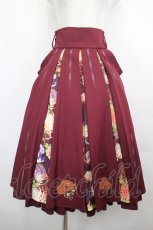 画像1: Ozz oneste / 椿刺繍袴風プリーツスカート  ワイン I-26-07-05-095-OO-SK-TE-ZI (1)