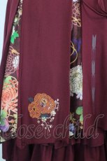 画像3: Ozz oneste / 椿刺繍袴風プリーツスカート  ワイン I-26-07-05-095-OO-SK-TE-ZI (3)