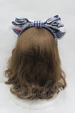 画像2: BABY,THE STARS SHINE BRIGHT / Charlineリボンカチューシャ  青Ｘ白チェック I-26-07-05-118-BA-AC-SA-ZI (2)