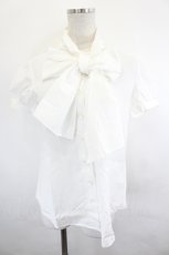 画像1: Jane Marple / リボンタイ半袖ブラウス M 白 I-26-07-07-001-JM-BL-SA-ZI (1)