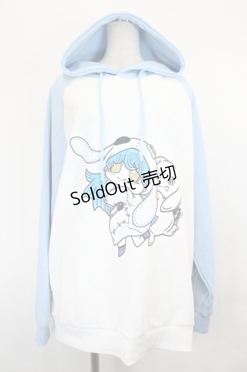 画像1: NieR Clothing / NieRちゃんパーカー F サックスＸ白 I-26-07-07-037-PU-TO-SA-ZI (1)