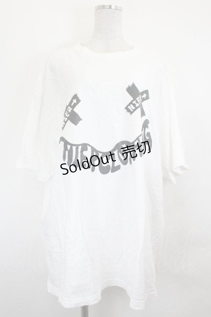 画像1: NieR Clothing / おかおプリントBIG TEE XXXL 白Ｘ黒 I-26-07-07-038-PU-TO-SA-ZI (1)