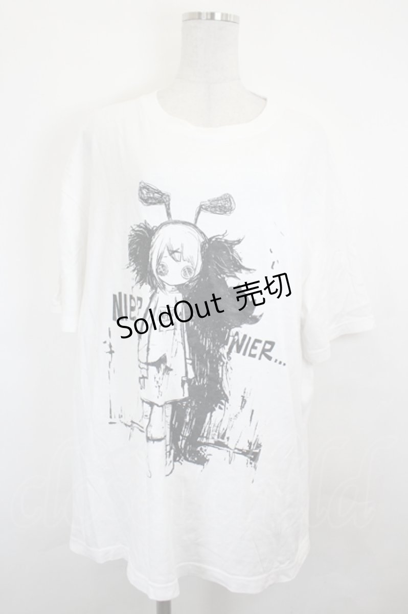 画像1: NieR Clothing / 手書き風プリント BIG TEE XL 白Ｘ黒 I-26-07-07-039-PU-TO-SA-ZI (1)