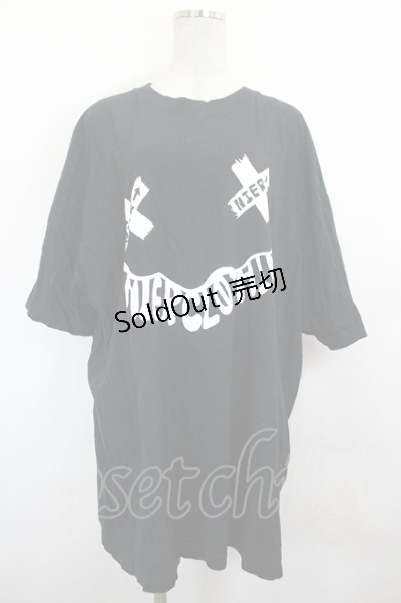 画像1: NieR Clothing / おかおプリントBIG TEE XXXL 白Ｘ黒 I-26-07-07-040-PU-TO-SA-ZI (1)