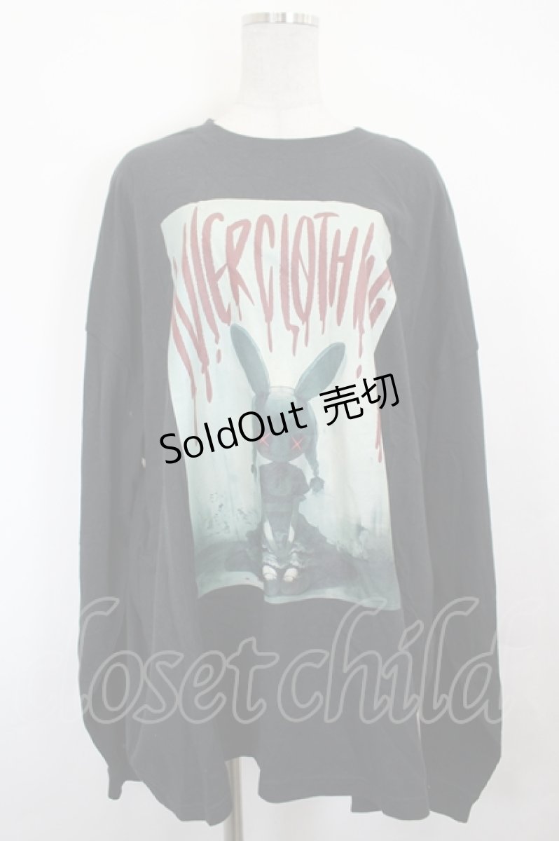 画像1: NieR Clothing / うさぎさんカットソー XL 黒 I-26-07-07-041-PU-TO-SA-ZI (1)