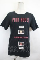 画像1: PINK HOUSE / かおくまワッペン半袖カットソー  黒 I-26-07-07-045-LO-TO-SA-ZI (1)