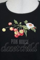 画像3: PINK HOUSE / 野ばらとチェリー刺繍カットソー 3(M) 黒 I-26-07-07-046-LO-TO-SA-ZI (3)